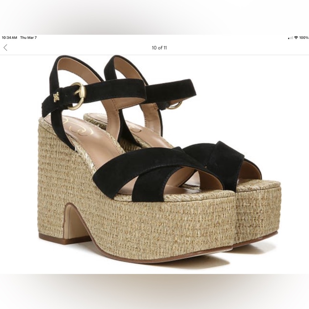Sam Eldeman Trianna Espadrille platform sandals size 7.5